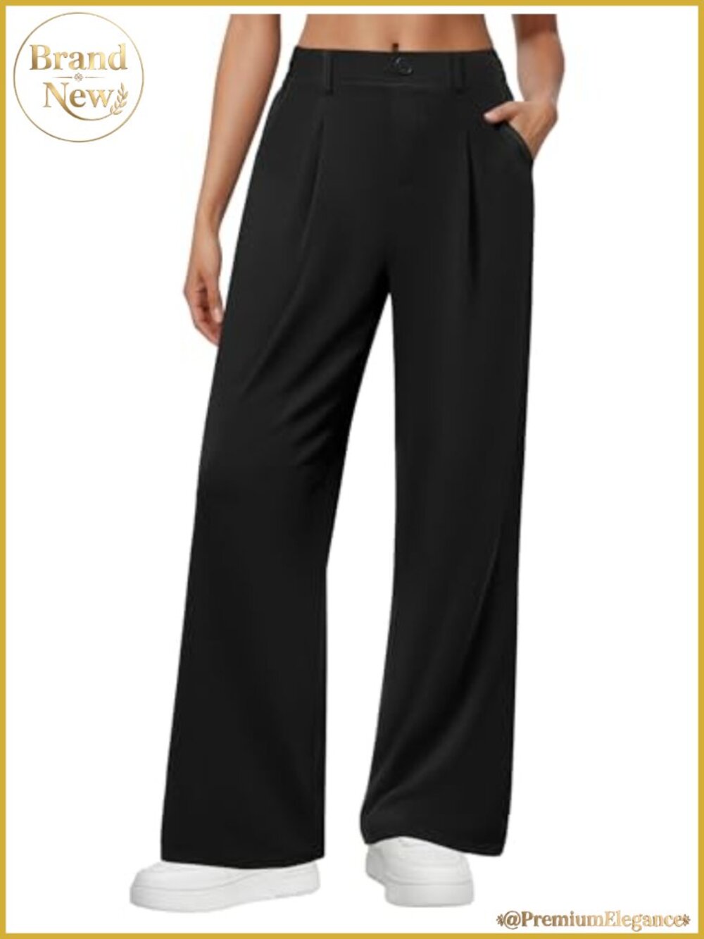 Wide Leg Dress Pants for Women Pull On High Waisted Work Pants
